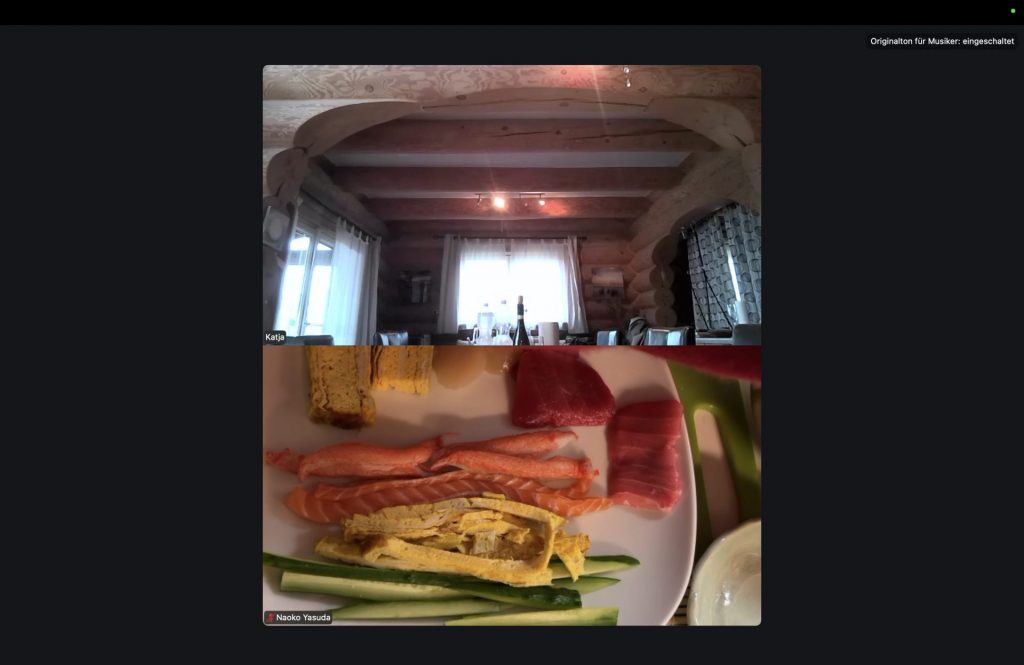 online kochkurs, bildschirm, frische fische